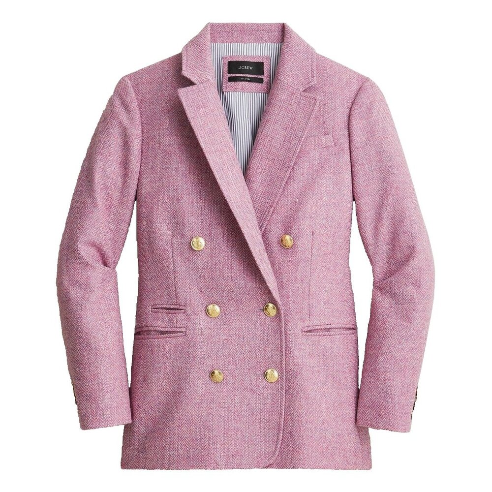 NWoT J.Crew Bristol Blazer in Lilac Herringbone Wool Double-Breasted Jacket 10